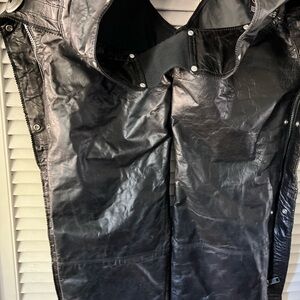 Black Leather Harley Davidson Men's Chaps